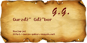 Gurzó Gábor névjegykártya